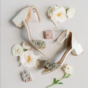 Badgley Mischka Champagne Jeweled Heels